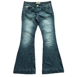 Vintage JouJou Jeans Womens 7/8 Y2K Low Rise Flare Bell Bottoms Denim Pants